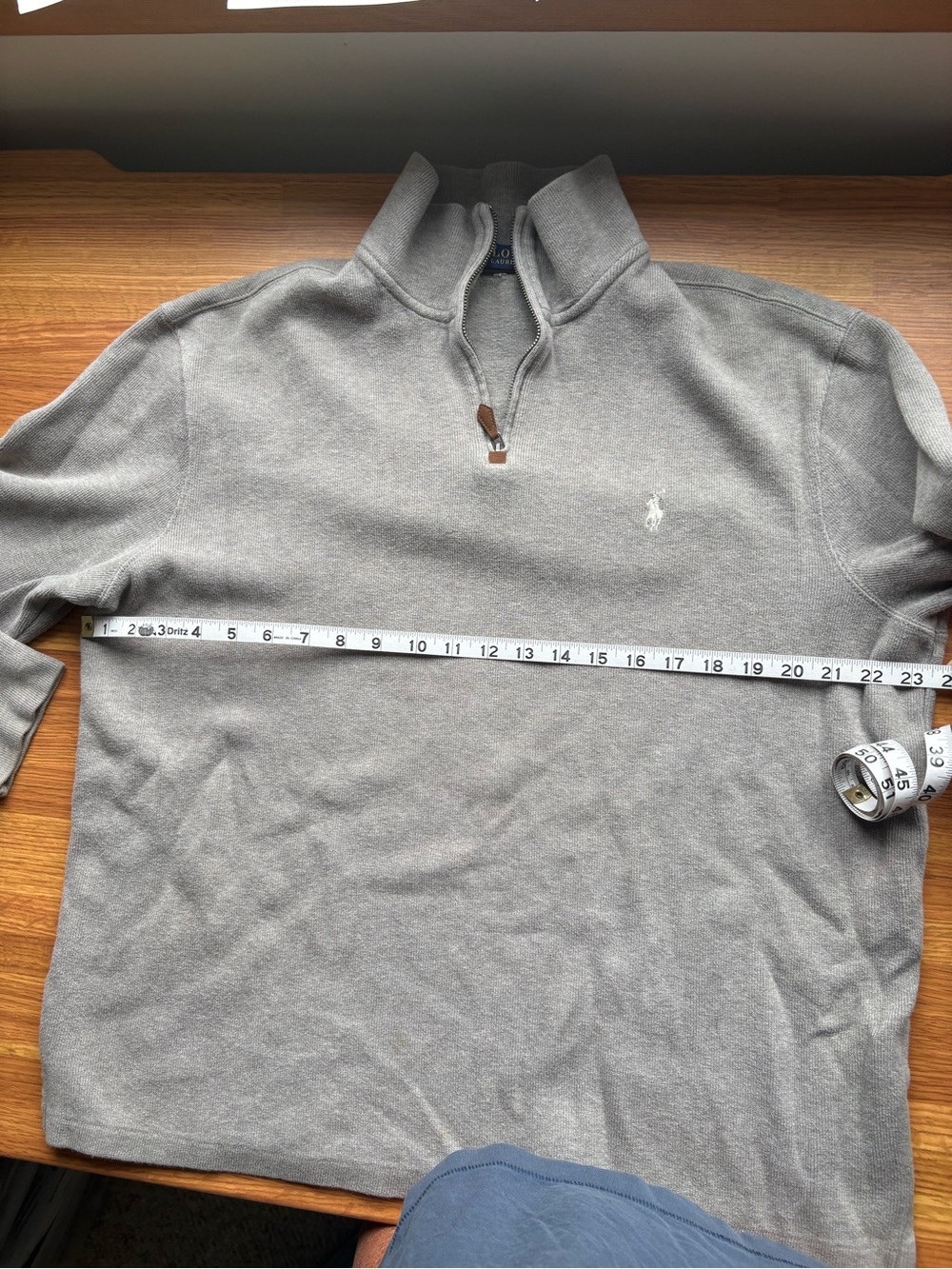 Ralph Lauren Men's Light Gray Quarter-Zip Pullover - Picture 2 of 3